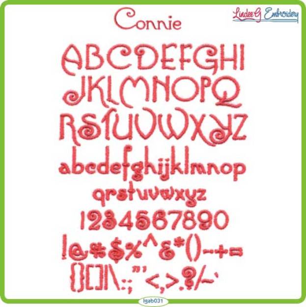 Picture of Connie Embroidery Font Pack