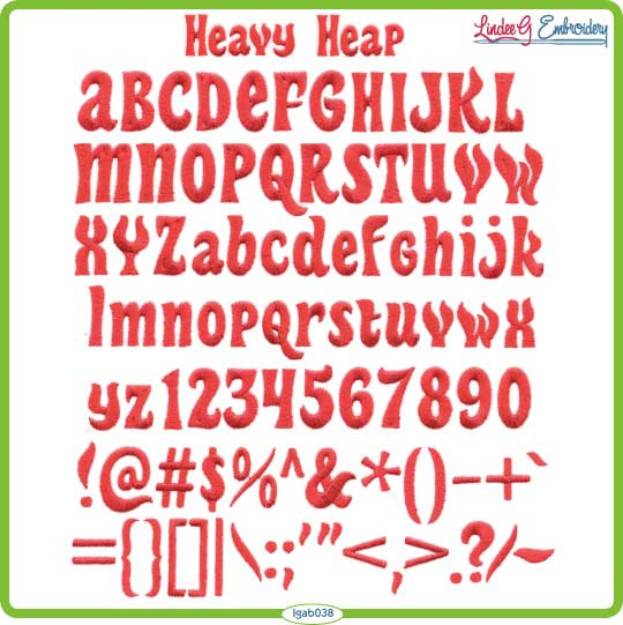 Picture of Heavy Heap Embroidery Font Pack