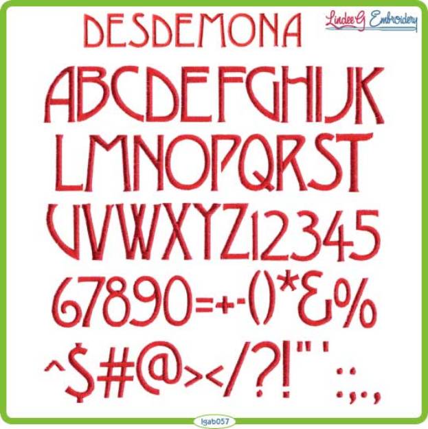 Picture of Desdemona Embroidery Font Pack