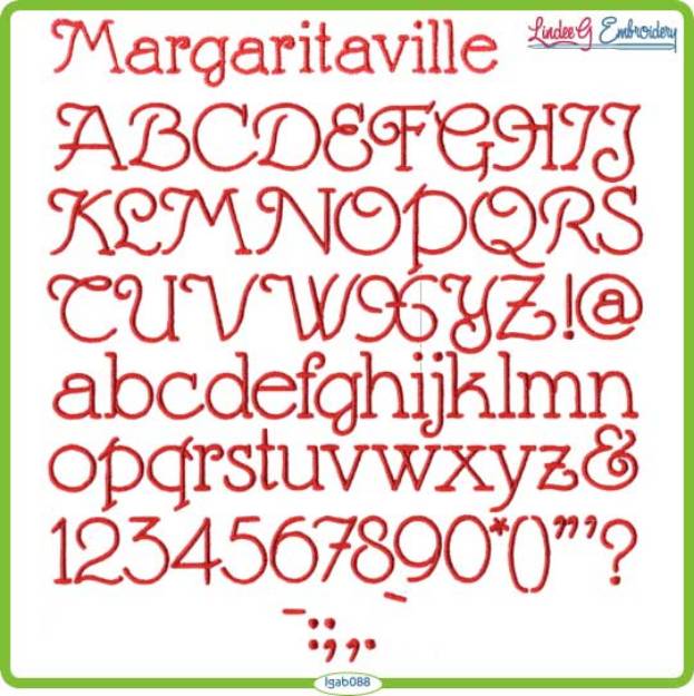 Picture of Margaritaville Embroidery Font Pack