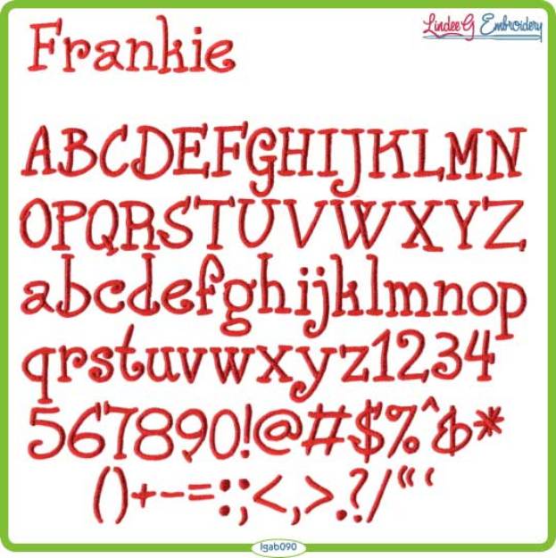 Picture of Frankie Embroidery Font Pack