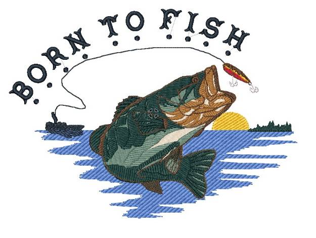 Picture of Born to Fish Machine Embroidery Design