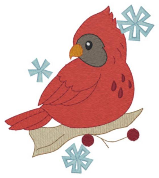 Picture of Winter Cardinal Machine Embroidery Design