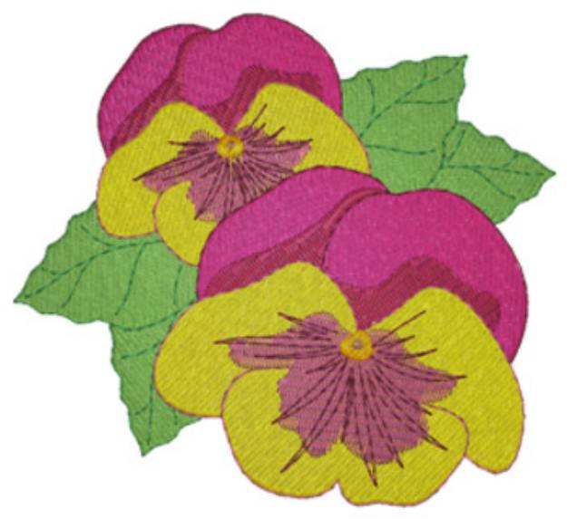 Picture of Pansies Machine Embroidery Design