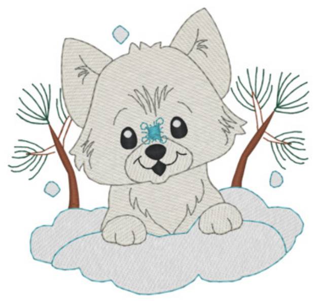 Picture of Snow Fox Machine Embroidery Design