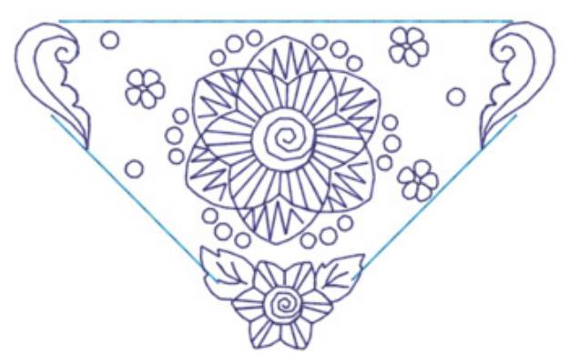 Picture of Flower Corner Machine Embroidery Design