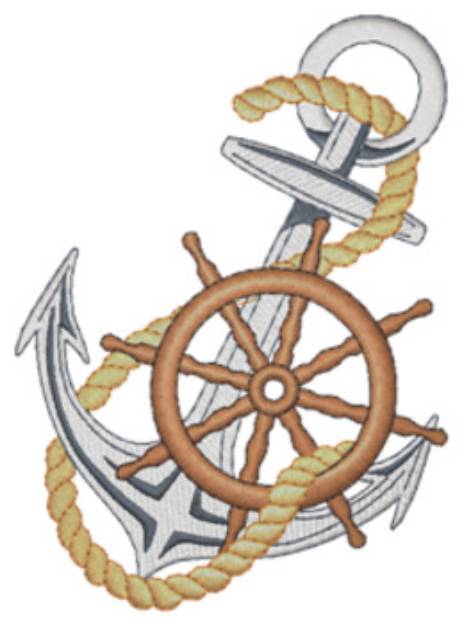 Picture of Anchor & Wheel Machine Embroidery Design