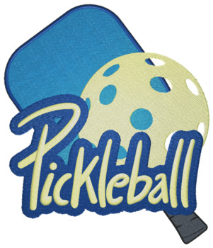 Pickleball Logo Machine Embroidery Design