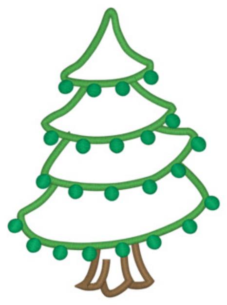 Picture of Simple Christmas Tree Machine Embroidery Design