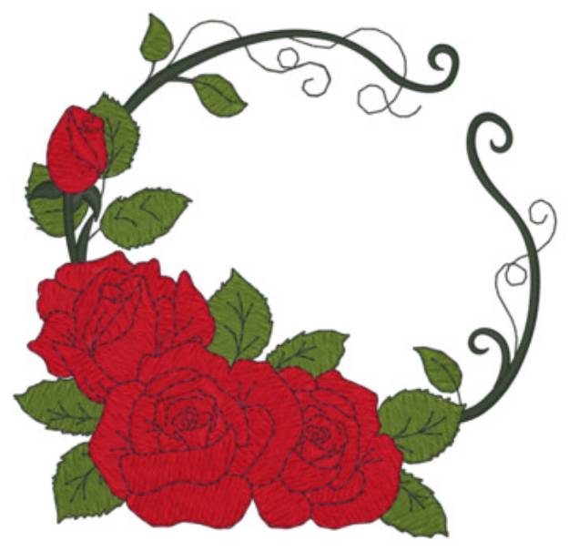 Picture of Roses Machine Embroidery Design