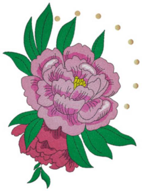 Picture of Peonies Machine Embroidery Design