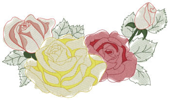 Roses Light Stitch Machine Embroidery Design