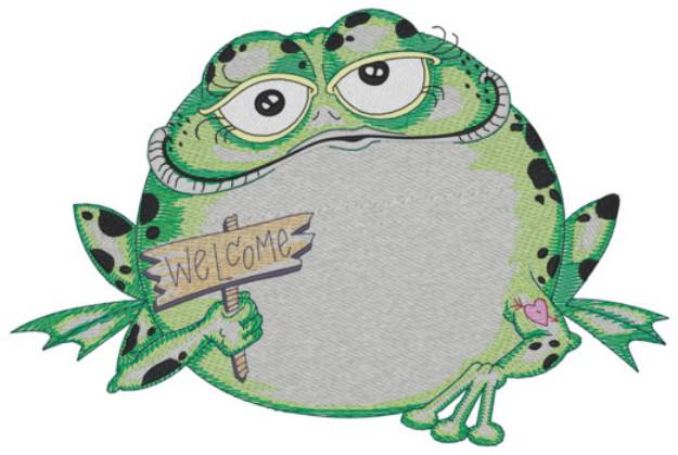 Picture of Welcome Frog Machine Embroidery Design