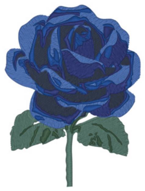 Picture of Blue Rose Machine Embroidery Design