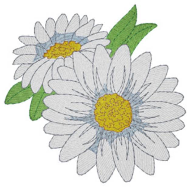 Picture of Daisies Machine Embroidery Design