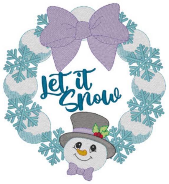 Picture of Let It Snow Wreath Machine Embroidery Design