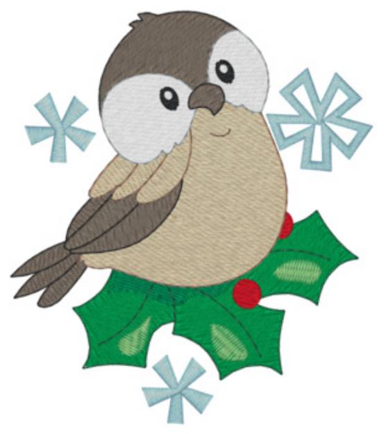 Picture of Winter Chickadee 2 Machine Embroidery Design