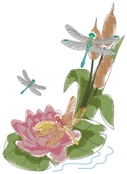 Dragonflies Light Stitch Machine Embroidery Design