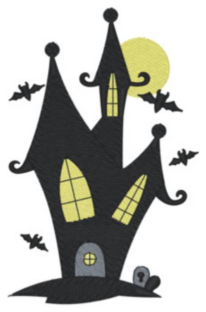 Picture of Haunted House Machine Embroidery Design