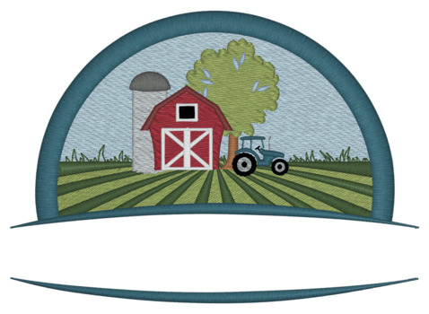 Farm Logo Name Drop Machine Embroidery Design