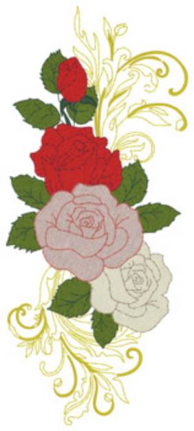 Picture of Roses Machine Embroidery Design