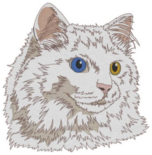 Picture of Turkish Angora Cat Machine Embroidery Design