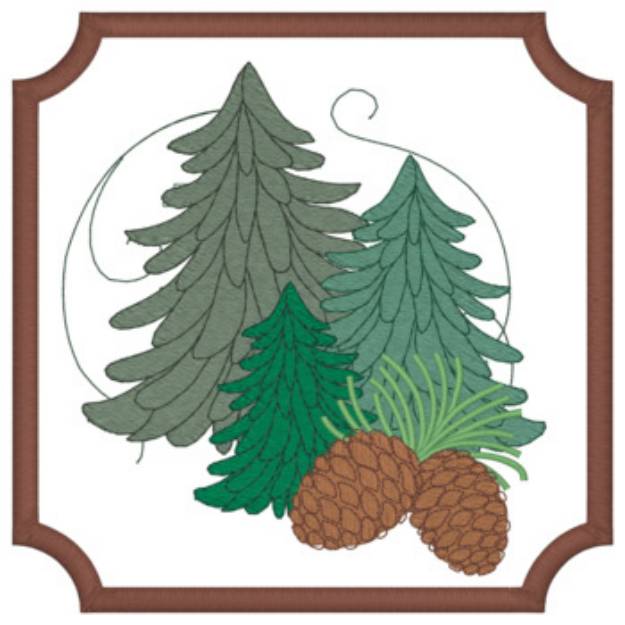 Picture of Pine Trees & Cones Machine Embroidery Design