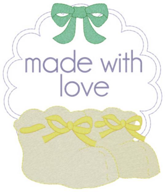 Picture of Made With Love Booties Machine Embroidery Design