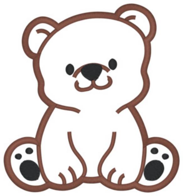 Picture of Bear Applique Machine Embroidery Design