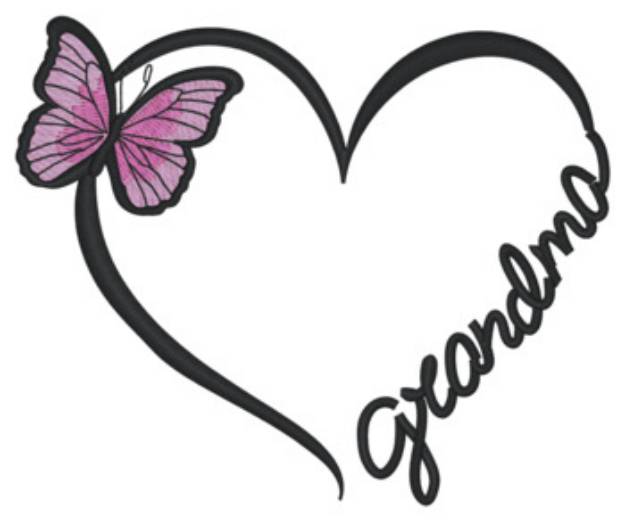 Picture of Grandma Heart Machine Embroidery Design