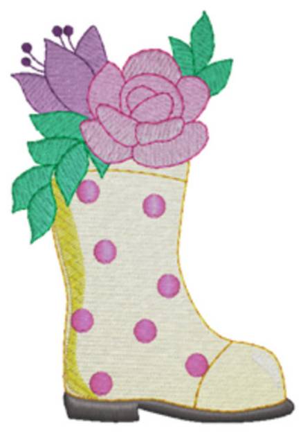 Picture of Spring Rainboot Machine Embroidery Design