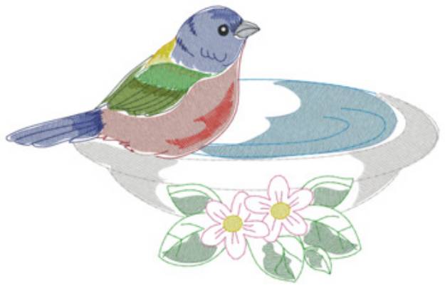 Picture of Painted Bunting Machine Embroidery Design