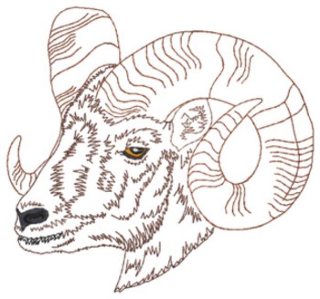 Picture of Sm. Bighorn Machine Embroidery Design