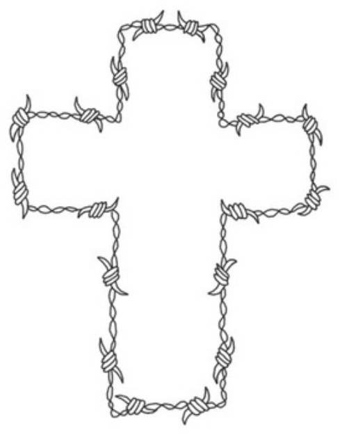 Picture of Barbwire Cross Machine Embroidery Design