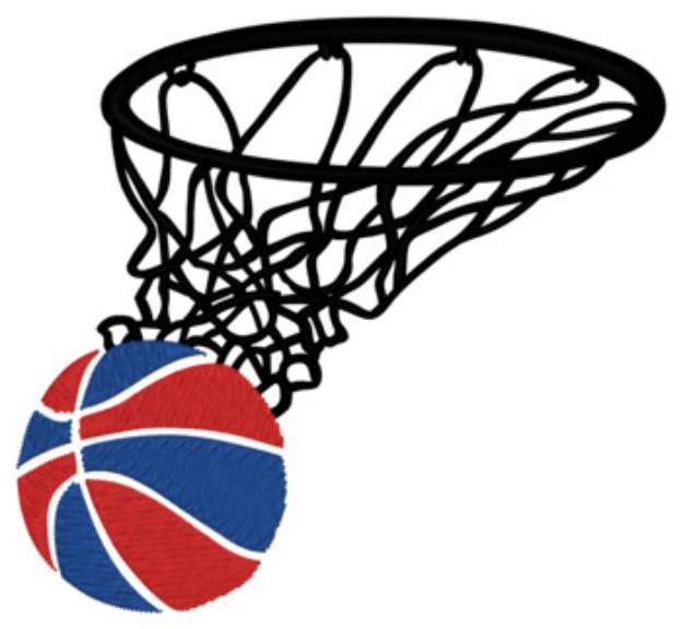 Picture of Basketball Machine Embroidery Design