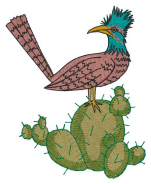 Picture of Perched On Cactus Machine Embroidery Design