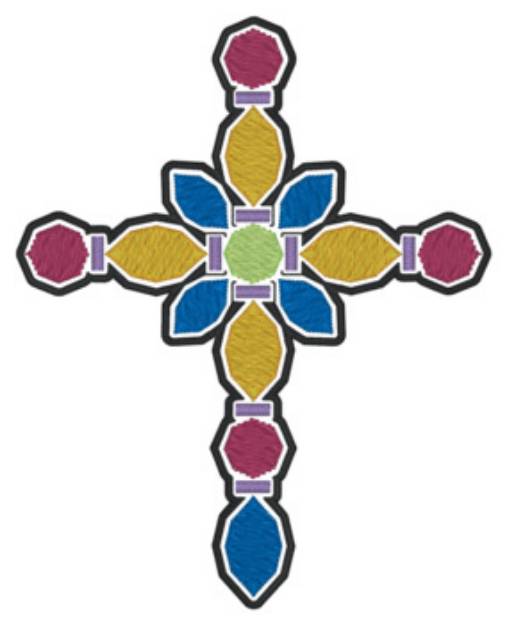 Picture of Jeweled Cross Machine Embroidery Design