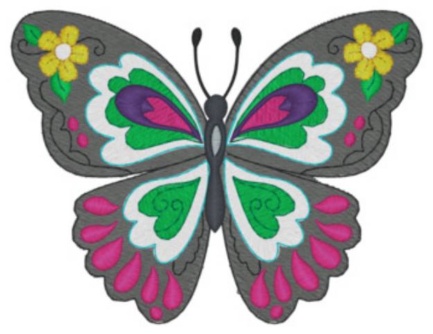 Picture of Paisley Butterfly Machine Embroidery Design