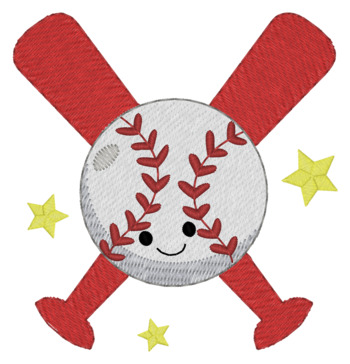 Kids Baseball Machine Embroidery Design
