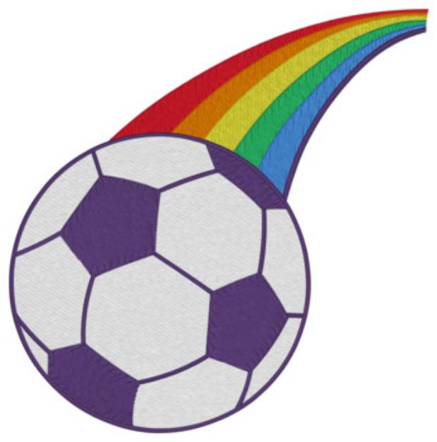 Picture of Soccer Ball W/rainbow Flame Machine Embroidery Design