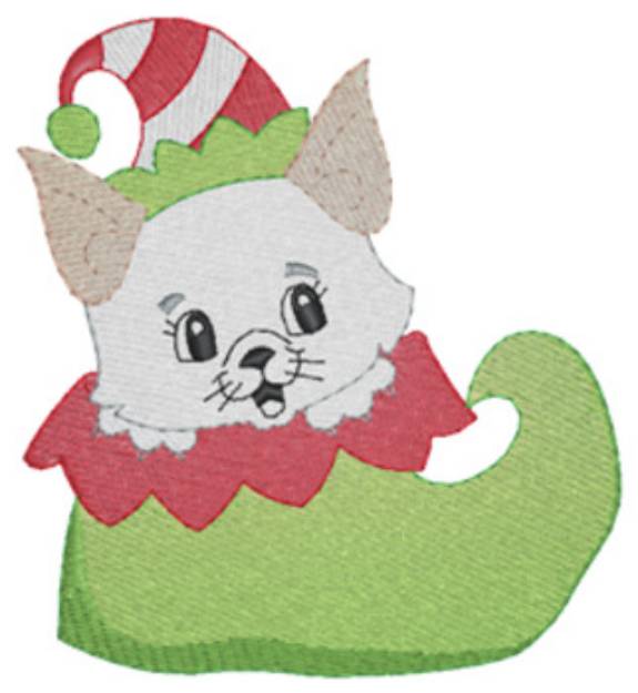 Picture of Elf Kitty Machine Embroidery Design