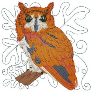 Picture of Screech Owl Machine Embroidery Design