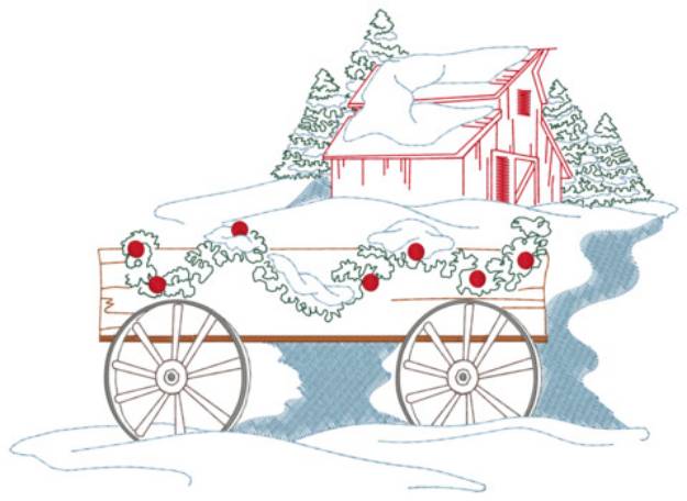 Picture of Christmas Wagon Machine Embroidery Design