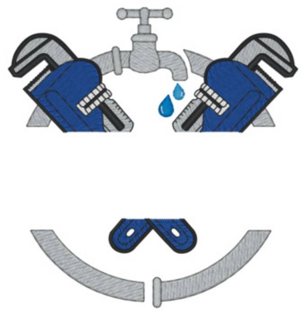 Picture of Plumber Logo Machine Embroidery Design