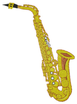 Saxophone Machine Embroidery Design