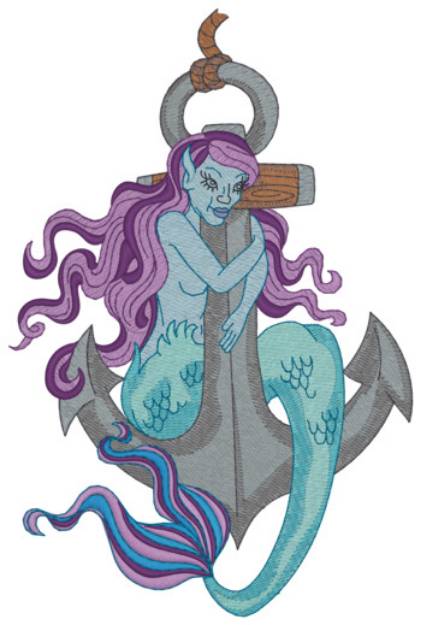 Picture of Mermaid W/anchor Machine Embroidery Design