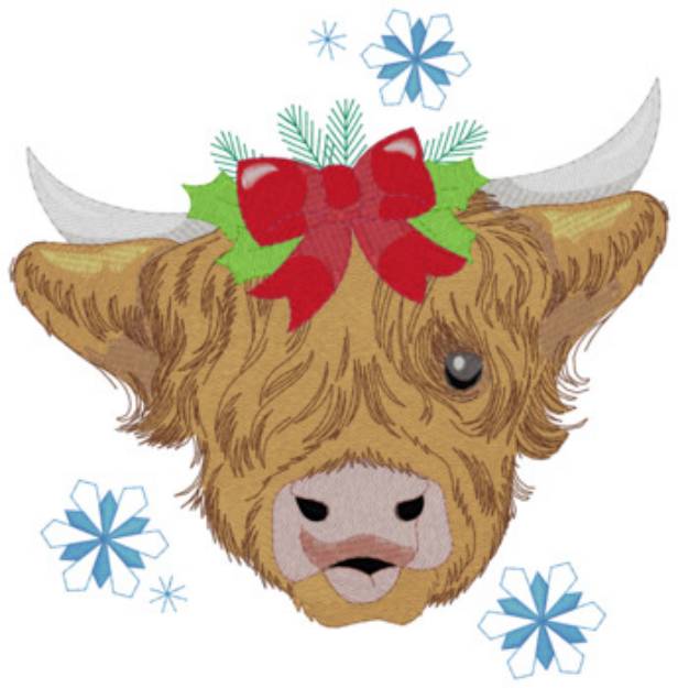 Picture of Christmas Cow Machine Embroidery Design