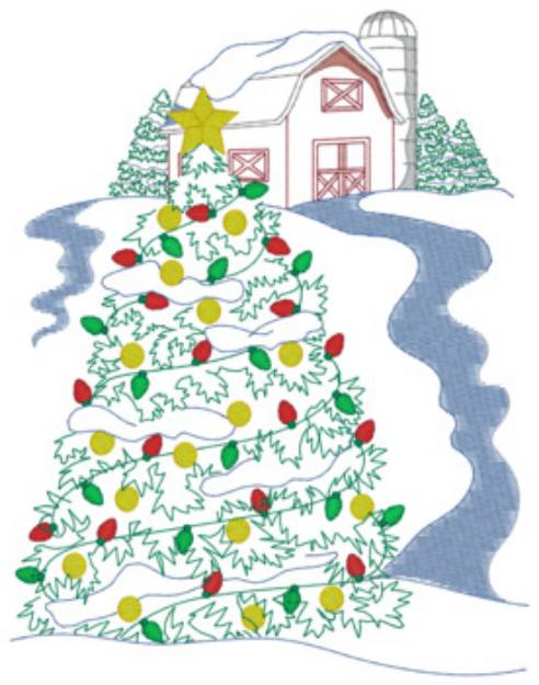 Picture of Christmas Tree Machine Embroidery Design