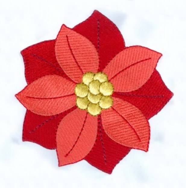 Picture of 3d Puff Poinsettia Machine Embroidery Design