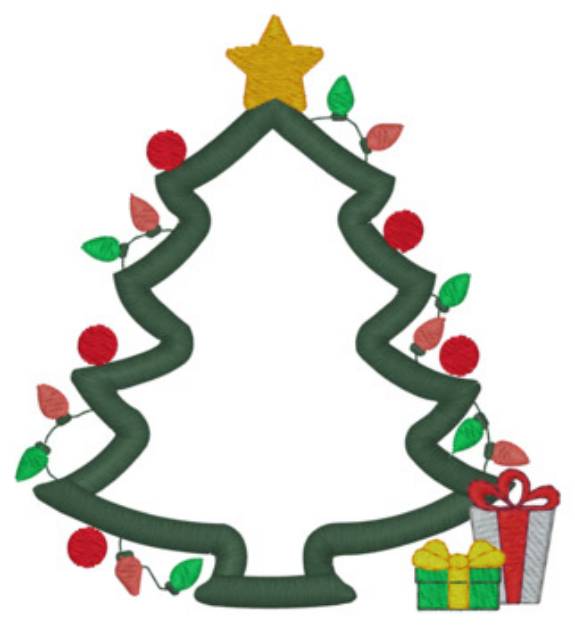 Picture of Christmas Tree Scrubbie Machine Embroidery Design